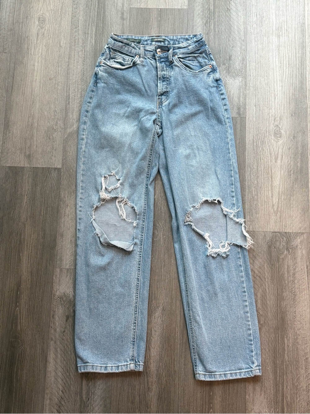 Wild Fable Super High Rise Distressed Straight Leg Jeans Size 0